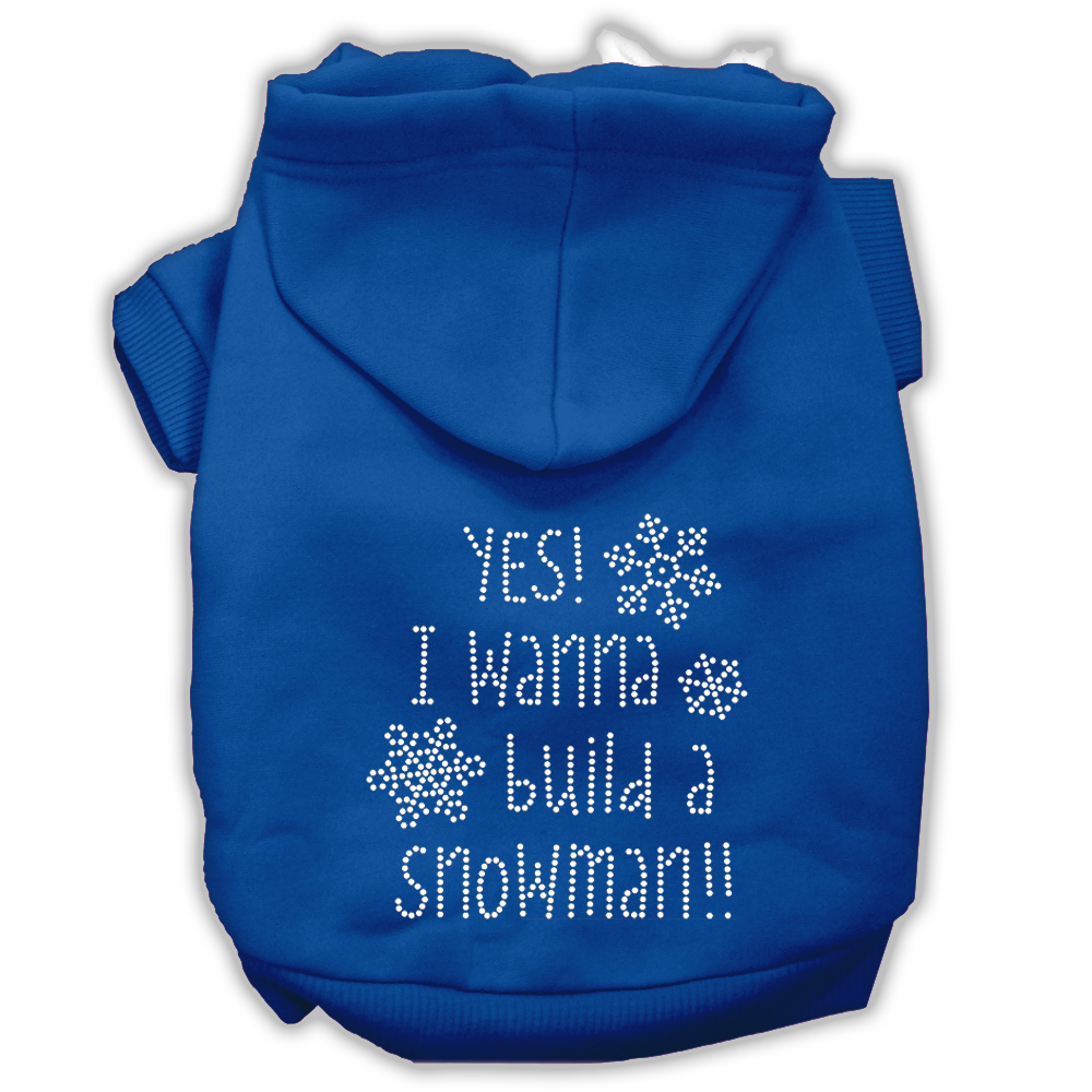 Yes! I want to build a Snowman Rhinestone Dog Hoodie Blue S